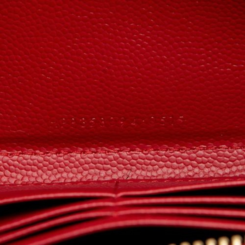 SOLD Saint Laurent Red Chevron Long Wallet - Picture 3 of 6